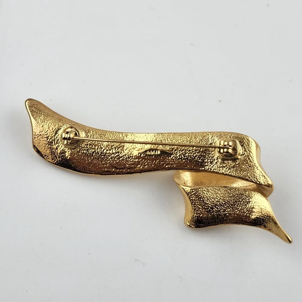 Vintage AVON Gold Tone Ribbon 3